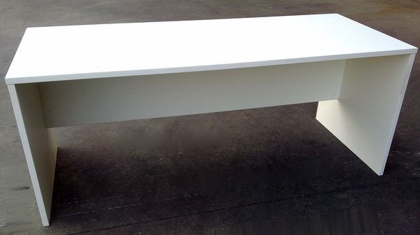 Straight White Desk